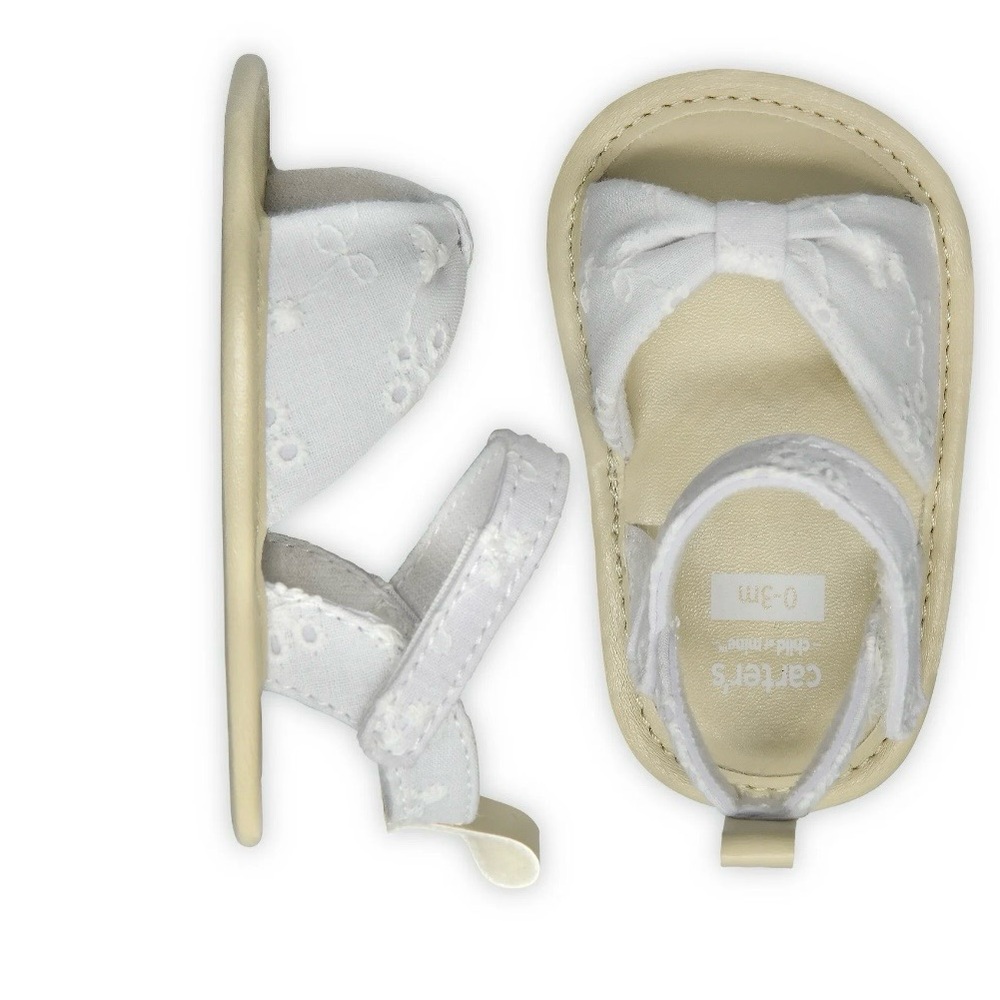 Carter's White and Cream Baby Walker Sandals